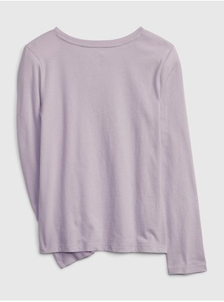 Světle fialové holčičí tričko s dlouhým rukávem GAP