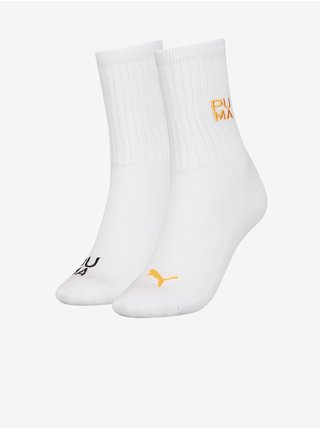 Sada dvoch párov dámskych ponožiek v bielej farbe Puma