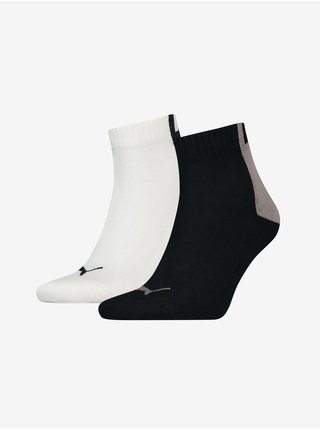 Sada dvoch párov pánskych ponožiek v bielej a čiernej farbe Puma