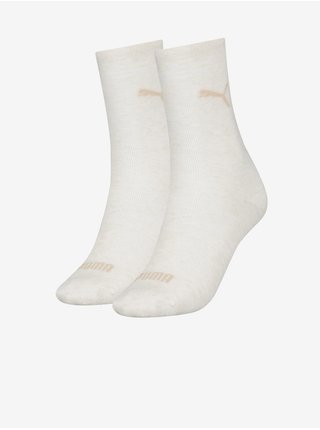 Sada dvou párů dámských ponožek v krémové barvě Puma