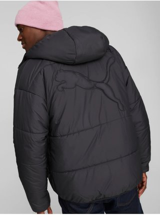 Černá pánská prošívaná zimní bunda s kapucí Puma