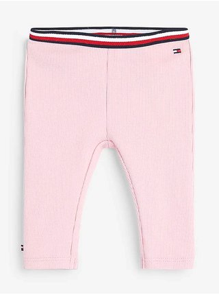 Ružové dievčenské rebrované tepláky Tommy Hilfiger