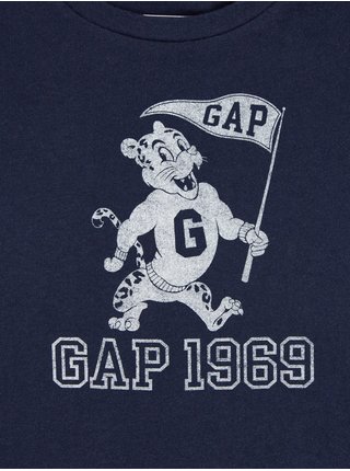 Tmavě modré dětské tričko GAP organic 1969