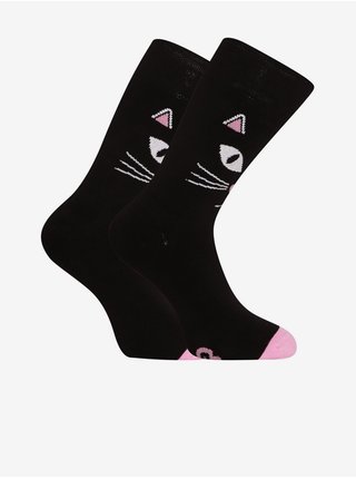 Černé unisex teplé ponožky Dedoles Kočičí pohled  