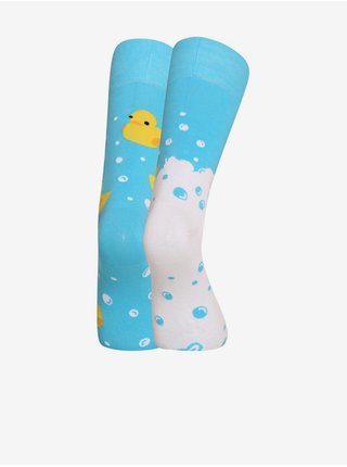Bílo-modré unisex vzorované veselé ponožky Dedoles Kapitán kačenka