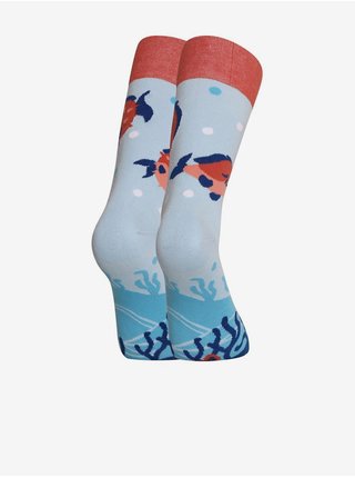 Červeno-modré unisex vzorované veselé ponožky Dedoles Vtipný čtverzubec 