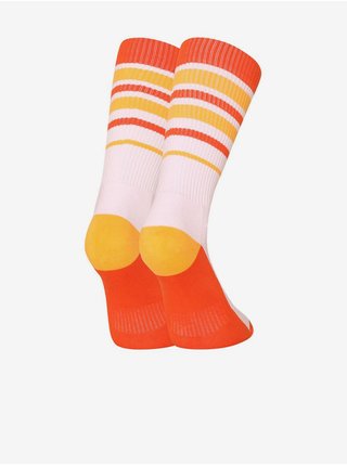 Bílo-oranžové unisex pruhované ponožky Dedoles Basketbal 