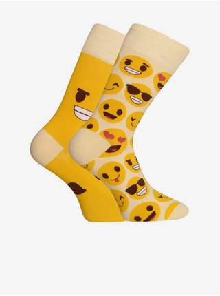 Žluté veselé unisex ponožky Dedoles Smajlíci