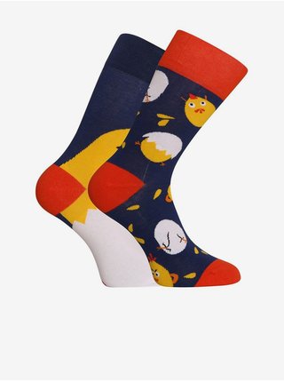 Žluto-modré unisex veselé ponožky Dedoles Kuřátko