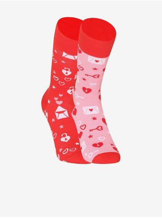 Červené veselé unisex ponožky Dedoles Milostné dopisy