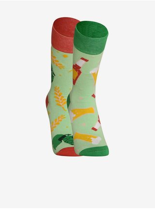 Zelené veselé unisex ponožky Dedoles Pivo a chmel