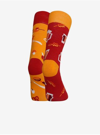 Oranžové unisex veselé ponožky Dedoles Pivo a barbecue