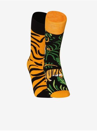 Černo-oranžové veselé unisex ponožky Dedoles Tygr v džungli