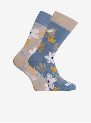Modré veselé unisex bambusové ponožky Dedoles Probouzení přírody