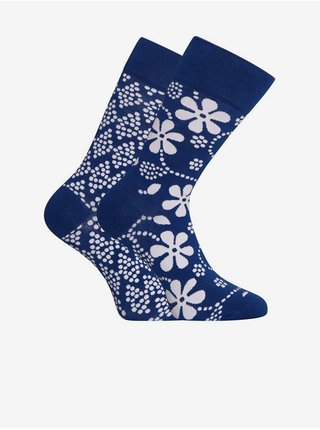 Modré veselé unisex bambusové ponožky Dedoles Modrotisk