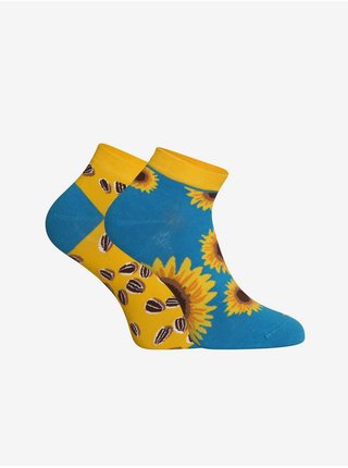 Modré veselé unisex ponožky Dedoles Slunečnice