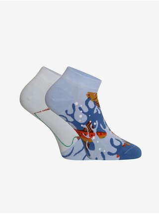 Šedo-modré unisex veselé ponožky Dedoles Rybolov