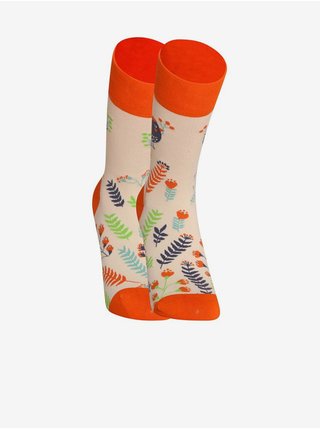 Oranžové unisex veselé ponožky Dedoles Roztomilí ptáčci