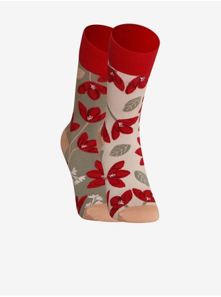 Červené unisex veselé ponožky Dedoles Podzimní radost