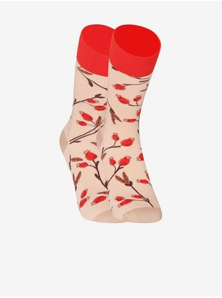 Růžové unisex veselé ponožky Dedoles Šípky