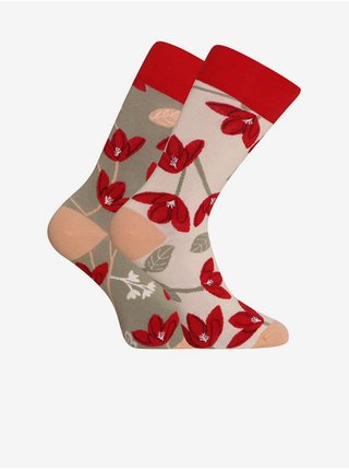 Červené unisex veselé ponožky Dedoles Podzimní radost