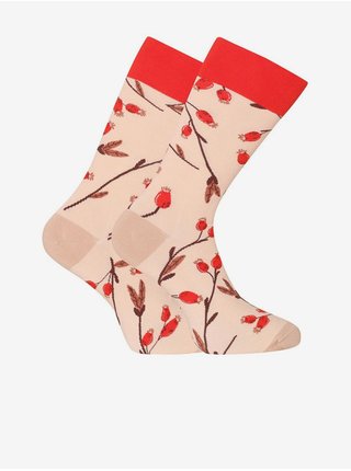 Růžové unisex veselé ponožky Dedoles Šípky