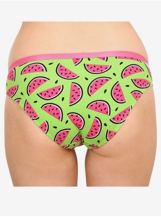 Růžovo-zelené dámské veselé kalhotky Dedoles Šťavnatý meloun 