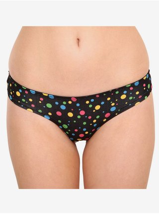 Černé veselé dámské kalhotky brazilky Dedoles Neonové puntíky