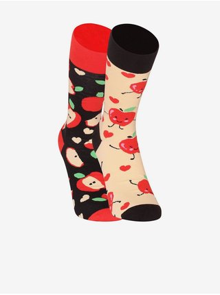 Červené unisex veselé ponožky Dedoles Jablka