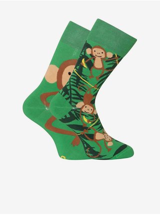Zelené unisex veselé ponožky Dedoles Opice