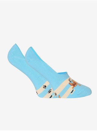 Modré unisex extra nízké ponožky Dedoles Psi a pruhy