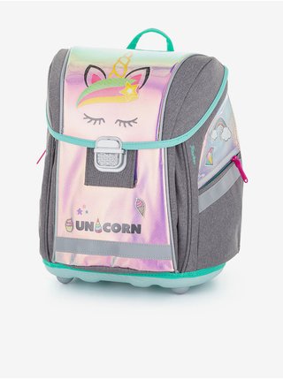 Růžovo-šedý holčičí vzorovaný batoh Oxybag Premium Light