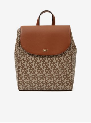 Hnedý dámsky vzorovaný batoh DKNY Bryant