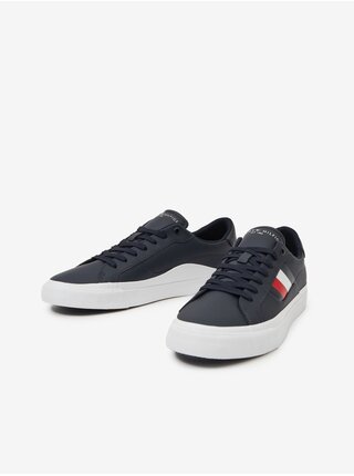 Tmavě modré pánské kožené tenisky Tommy Hilfiger