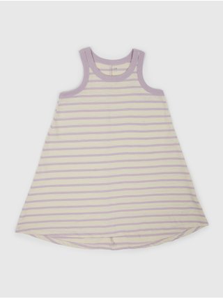 Krémovo-fialové dievčenské pruhované šaty GAP