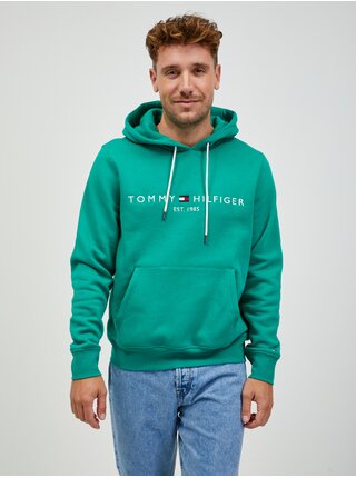 Zelená pánská mikina s kapucí Tommy Hilfiger