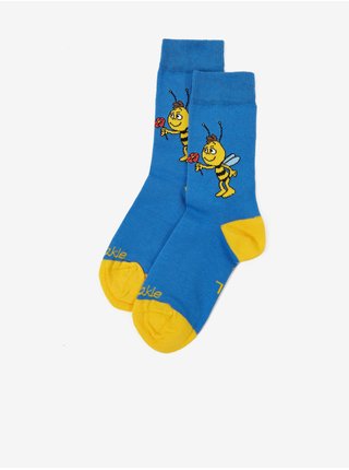 Žluto-modré vzorované dětské ponožky Fusakle Včelka Mája