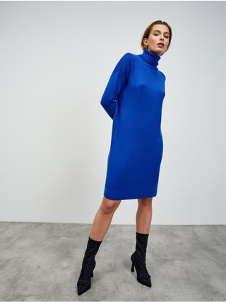Modré svetrové šaty s příměsí vlny ZOOT.lab Ellie