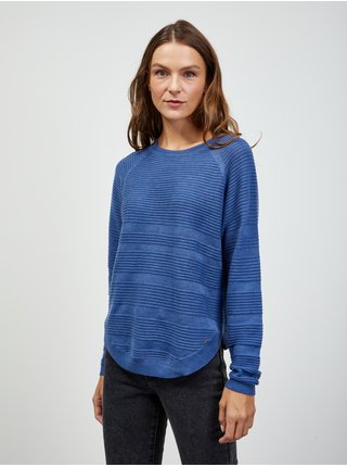 Modrý dámsky rebrovaný sveter ZOOT.lab Heddie