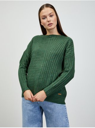 Zelený dámsky rebrovaný sveter ZOOT.lab Natacha