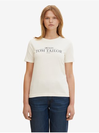Tričká s krátkym rukávom pre ženy Tom Tailor Denim - biela