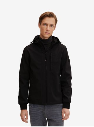 Černá pánská lehká bunda s kapucí Tom Tailor