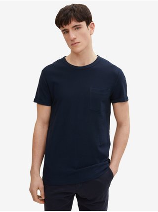 Tmavě modré pánské basic tričko s kapsou Tom Tailor Denim