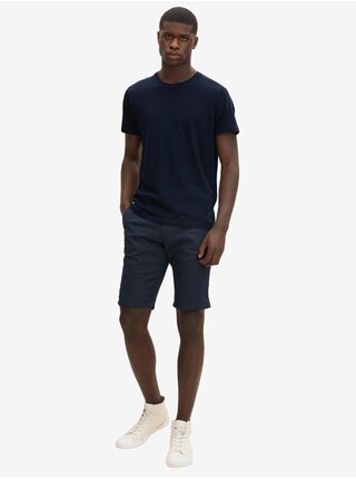 Tmavě modré pánské chino kraťasy s páskem Tom Tailor Denim