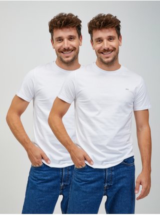 Sada dvoch pánskych basic triček v bielej farbe Diesel