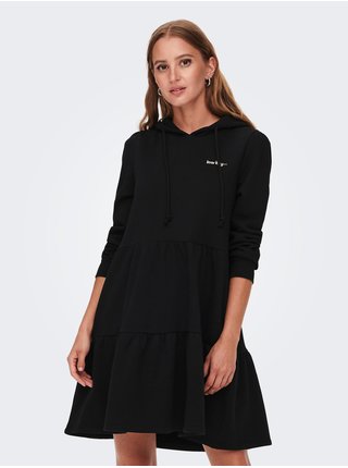 Černé mikinové šaty s kapucí JDY Kelly