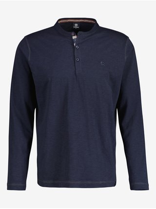 Tmavě modré pánské tričko s knoflíky LERROS