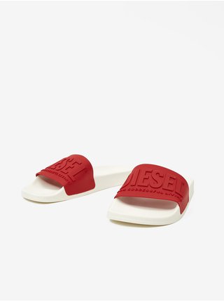 Papuče, žabky pre ženy Diesel - červená, biela