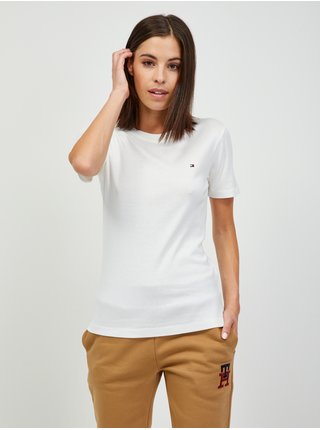 Krémové dámské basic tričko Tommy Hilfiger