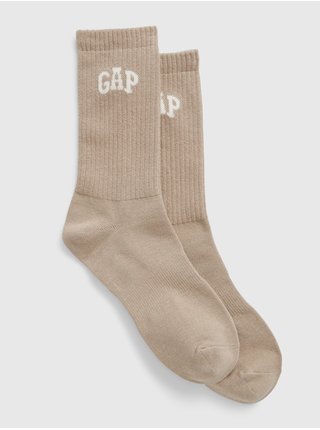 Béžové pánské vysoké ponožky s logem GAP